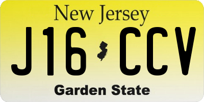 NJ license plate J16CCV