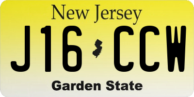 NJ license plate J16CCW