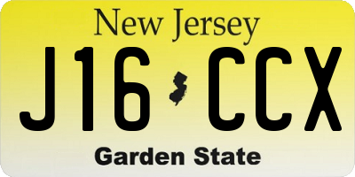 NJ license plate J16CCX