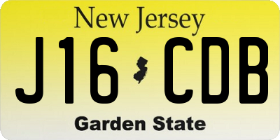 NJ license plate J16CDB