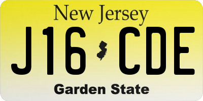 NJ license plate J16CDE