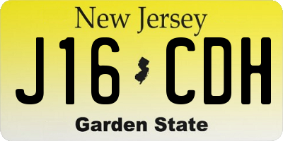 NJ license plate J16CDH