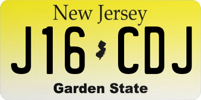 NJ license plate J16CDJ