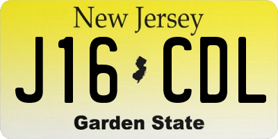 NJ license plate J16CDL