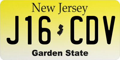 NJ license plate J16CDV
