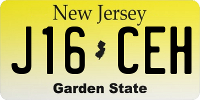 NJ license plate J16CEH