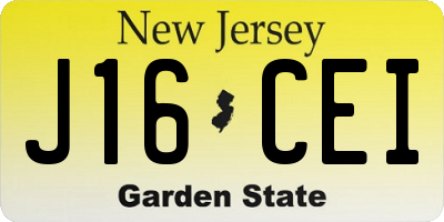 NJ license plate J16CEI
