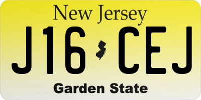 NJ license plate J16CEJ