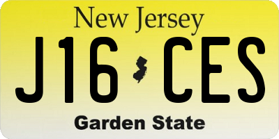 NJ license plate J16CES