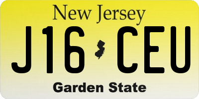NJ license plate J16CEU