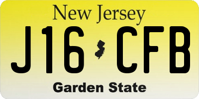 NJ license plate J16CFB