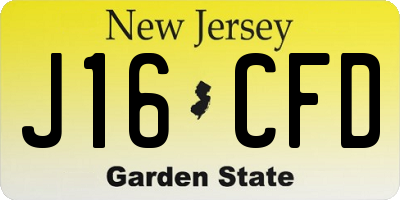 NJ license plate J16CFD
