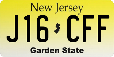 NJ license plate J16CFF
