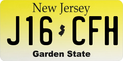 NJ license plate J16CFH