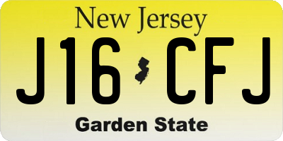 NJ license plate J16CFJ