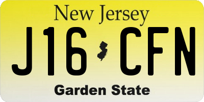 NJ license plate J16CFN