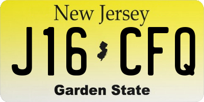 NJ license plate J16CFQ