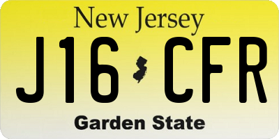 NJ license plate J16CFR