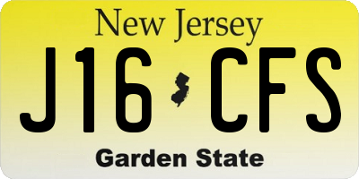 NJ license plate J16CFS