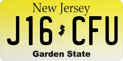 NJ license plate J16CFU