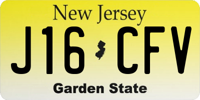 NJ license plate J16CFV