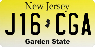 NJ license plate J16CGA