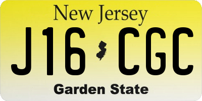 NJ license plate J16CGC
