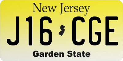 NJ license plate J16CGE