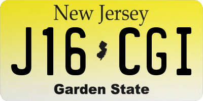NJ license plate J16CGI