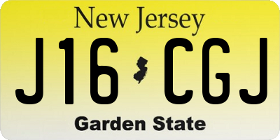 NJ license plate J16CGJ