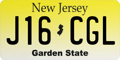 NJ license plate J16CGL