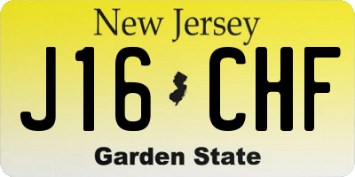NJ license plate J16CHF