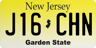 NJ license plate J16CHN