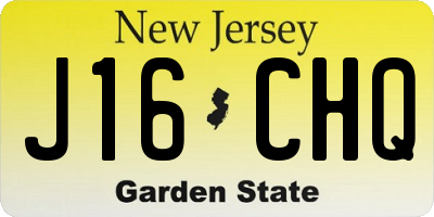 NJ license plate J16CHQ