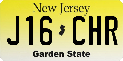 NJ license plate J16CHR