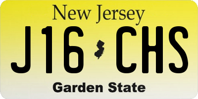 NJ license plate J16CHS