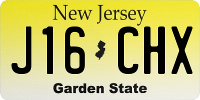 NJ license plate J16CHX