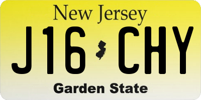 NJ license plate J16CHY