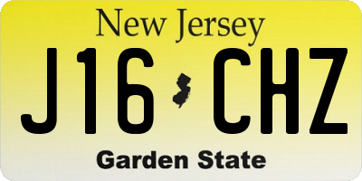 NJ license plate J16CHZ