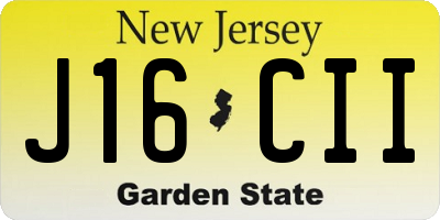 NJ license plate J16CII