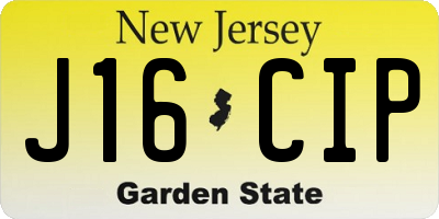 NJ license plate J16CIP