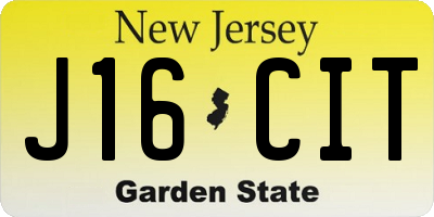 NJ license plate J16CIT