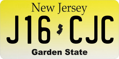 NJ license plate J16CJC