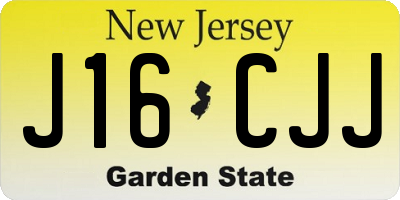 NJ license plate J16CJJ