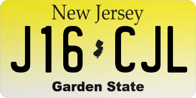 NJ license plate J16CJL