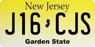 NJ license plate J16CJS