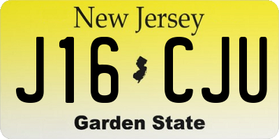 NJ license plate J16CJU