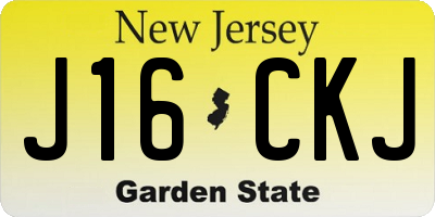 NJ license plate J16CKJ