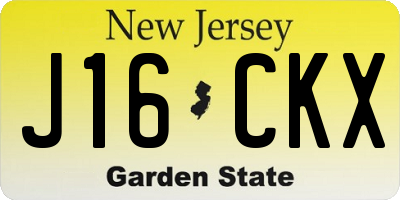 NJ license plate J16CKX
