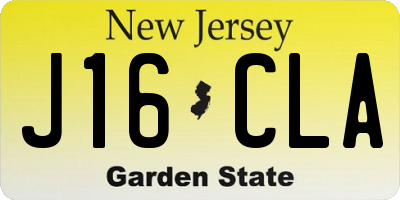 NJ license plate J16CLA